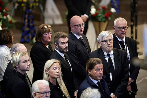 Sven-Goran Eriksson Funeral: David Beckham leaves the church after the funeral service